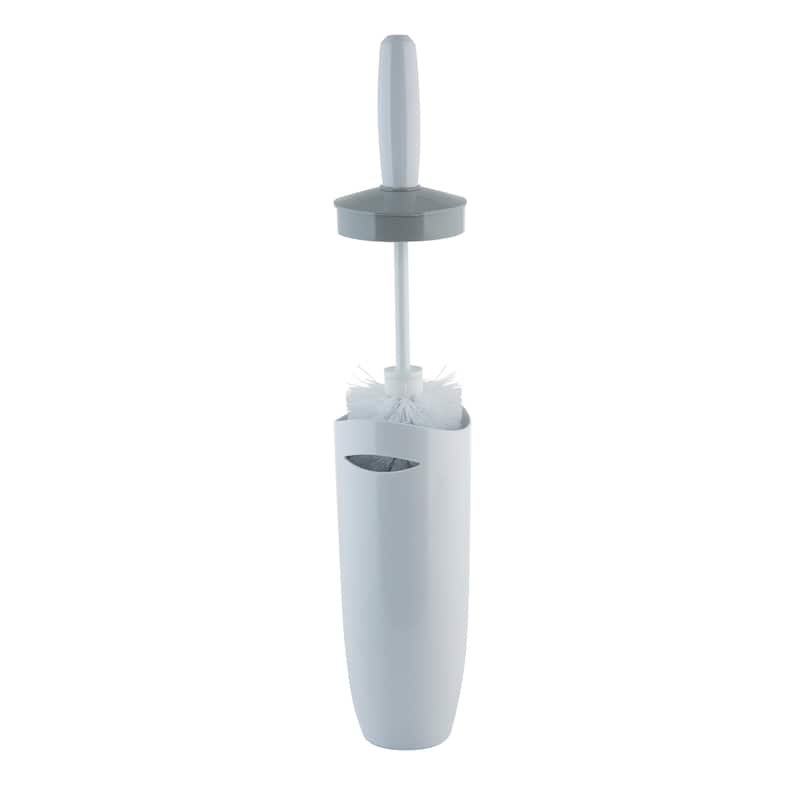 Bath Bliss Contour Toilet Brush and Holder in White - 3.94" x 3.94" x 13.75"