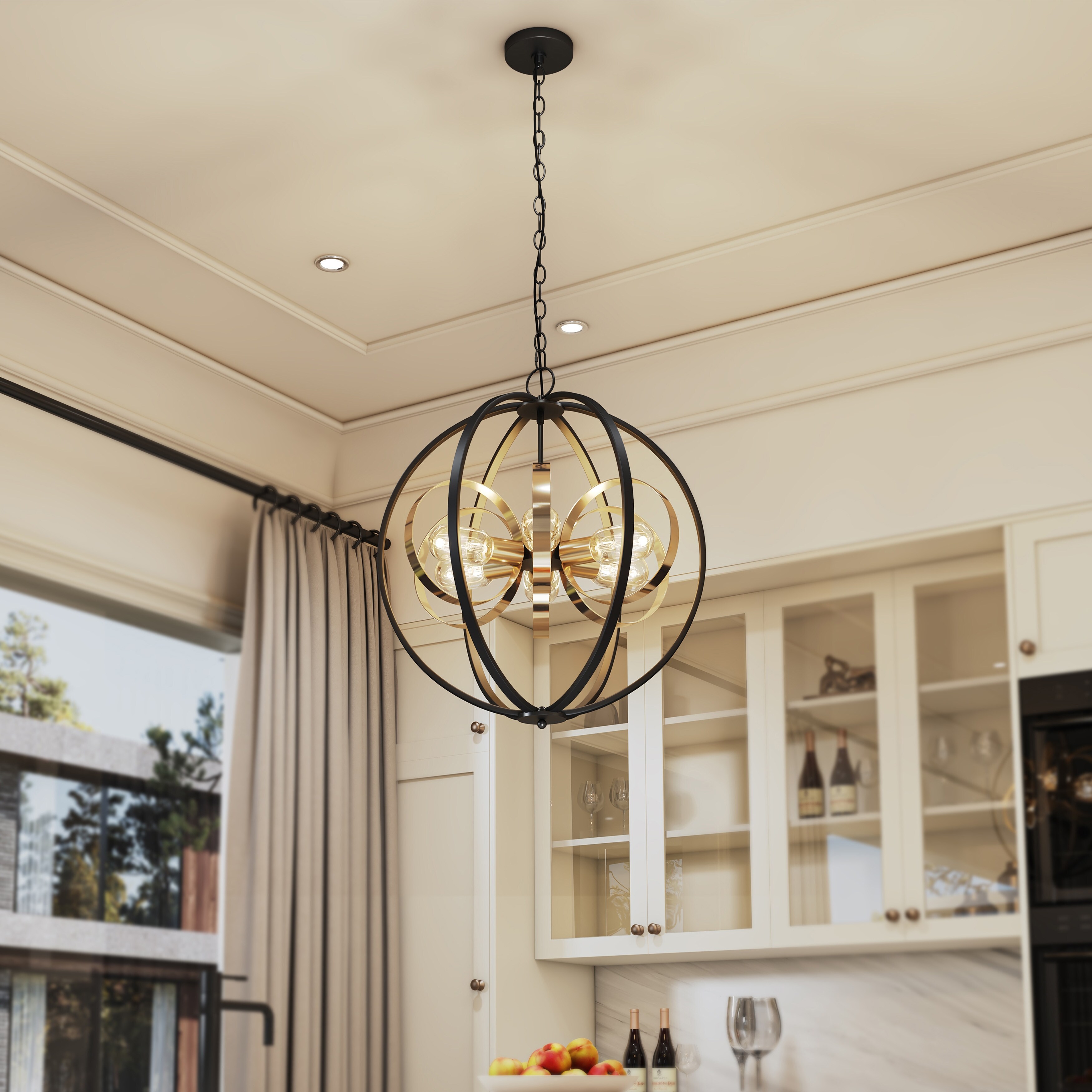 Industrial globe chandelier on sale