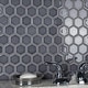 preview thumbnail 9 of 14, Merola Tile Hudson Due 2" Hex Imperial Grey 10-7/8" x 12-5/8" Porcelain Mosaic Floor and Wall Tile