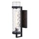 preview thumbnail 6 of 6, VAXCEL Seymour 1-Light Textured Black Outdoor Wall Sconce made of Durable Metal, Clear Water Glass Shade, LED Compatible