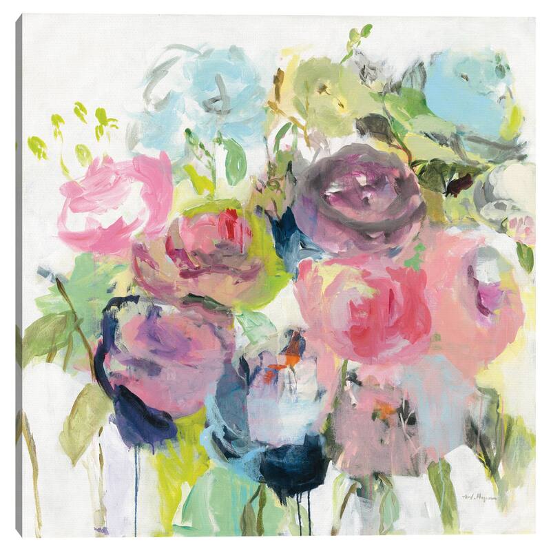 Bright Summer Peonies by Marilyn Hageman Canvas Art Print