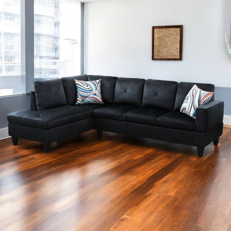 KISRAIS 97" Wide 2-Piece Upholstered Sectional Sofa Set for Small Space