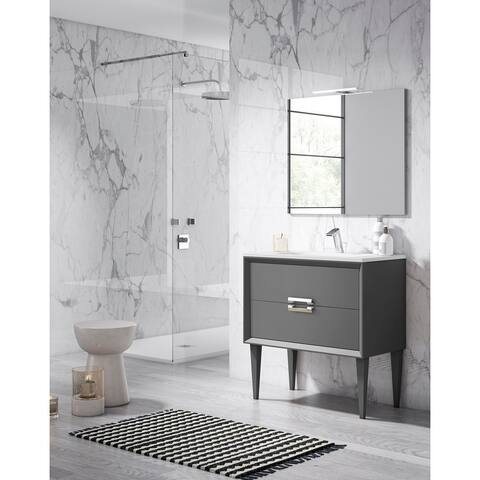 Lucena Bath 32" Decor Tirador Vanity With Ceramic Sink