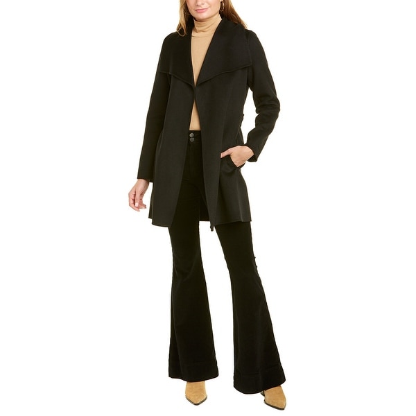 Tahari Ella Wool-Blend Wrap Coat. Opens flyout.