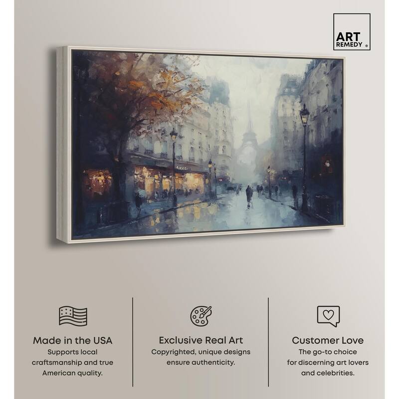 Foggy Paris Canvas by Art Remedy