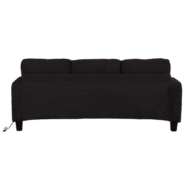 Furniture of America Xenia Modern 3-Piece Chenille Sofa and Ottoman Set