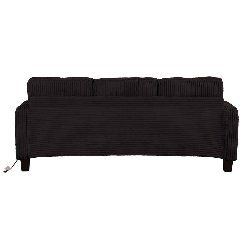 Furniture of America Xenia Modern Chenille Sofa with Cup Holders and USB Ports