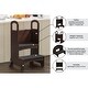 preview thumbnail 23 of 61, Kids Wooden Kitchen Step Stool with Safety Rails and Anti-Slip Mat, Kids Countertop Step Stools for Kids