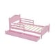 preview thumbnail 28 of 42, Kids Platform Bed with Saddle-shape Headboard and Footboard, 2 Drawers Underneath, 10 Pc Slats Support, No Box Spring Needed