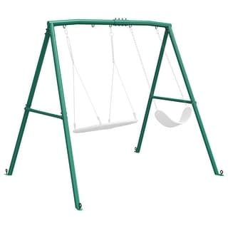 440lbs Heavy Duty A-Frame Metal Swing set Frame with 5 Hanging Hooks