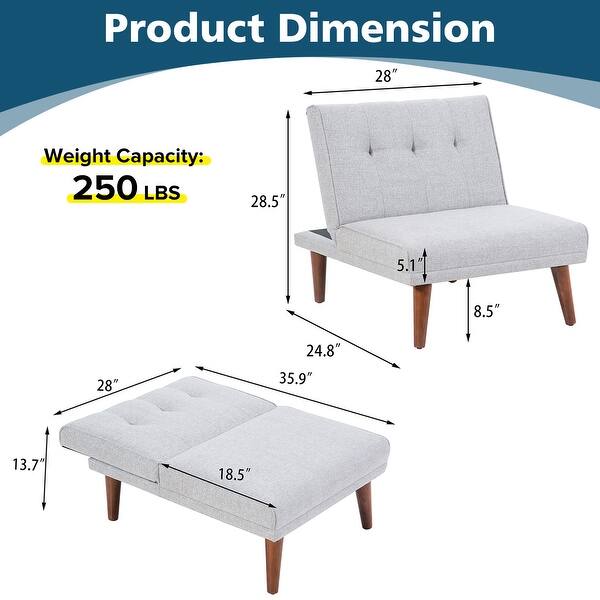 Armless Recliner Futon Chair with Adjustable Backrest - Bed Bath ...