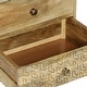 preview thumbnail 8 of 9, Lytle Boho Handcrafted Mango Wood 3 Drawer Nightstand by Christopher Knight Home