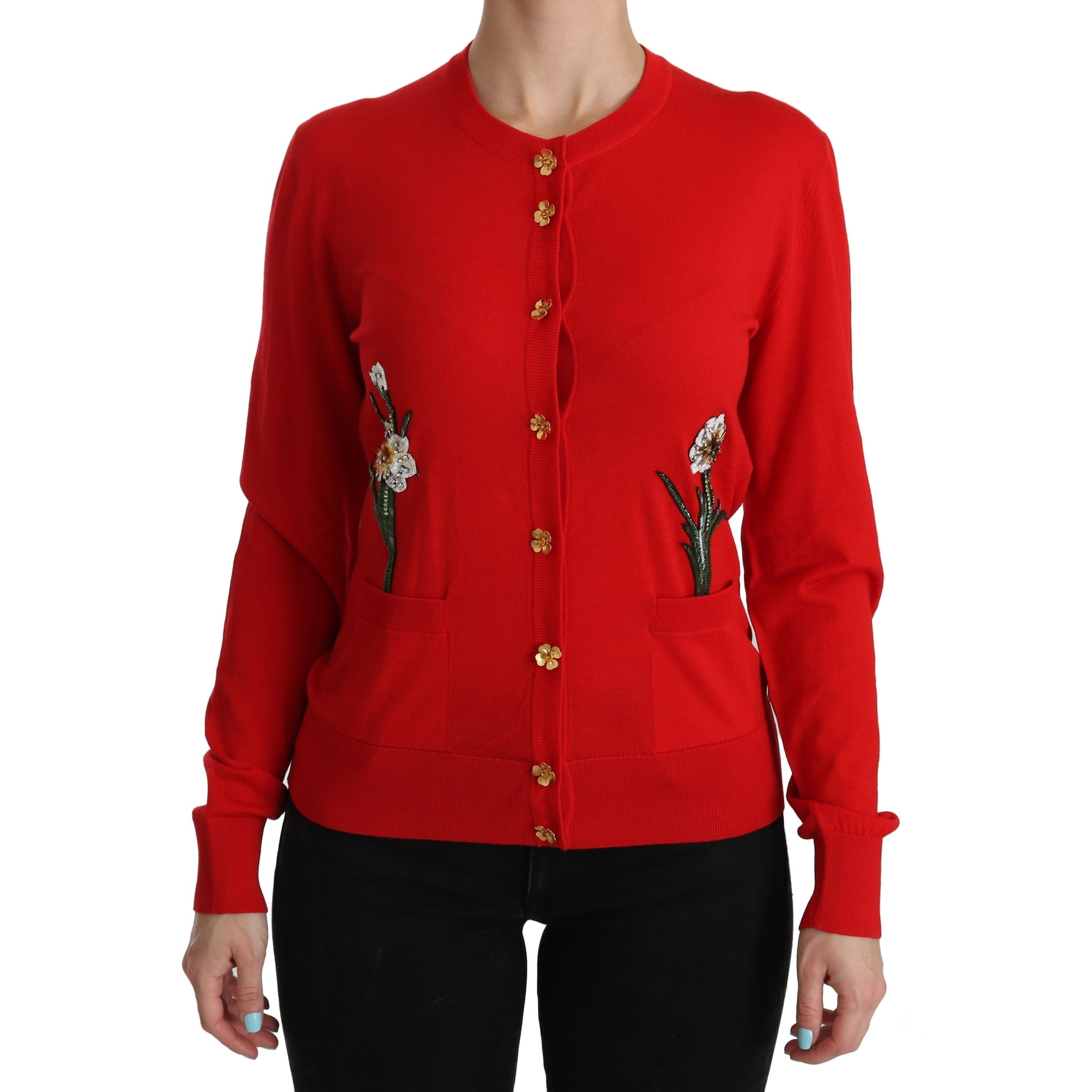 red wool cardigan womens