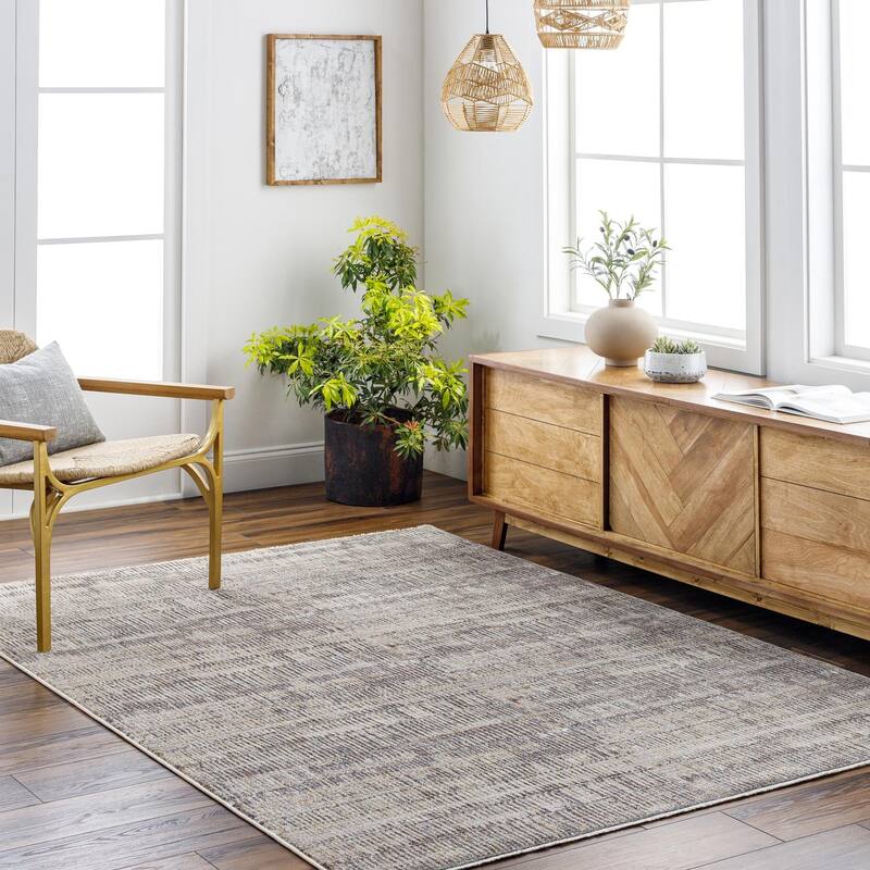 Livabliss Modern & Contemporary Aida Abstract Area Rug - 7'10" x 9'8" - Taupe