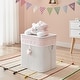 preview thumbnail 8 of 8, Pink/Cream Collapsible Folding Bamboo Kids Plush Laundry Hamper Toy Storage with Liner and Handles - Sleepy Teddy Bear