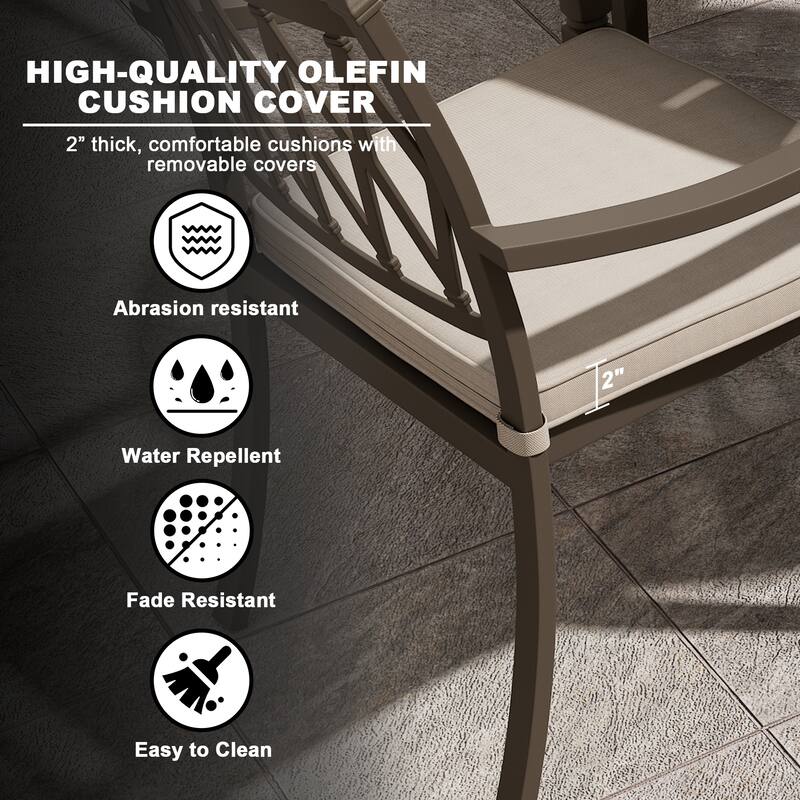 8 - Person Rectangular Outdoor Dining Set with Cushions