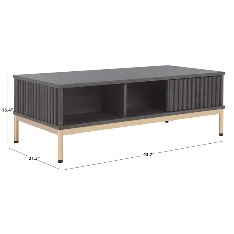 SAFAVIEH Lylia 2-Door Storage Coffee Table - 43.7 in. W x 21.5 in. D x 15.4 in. H