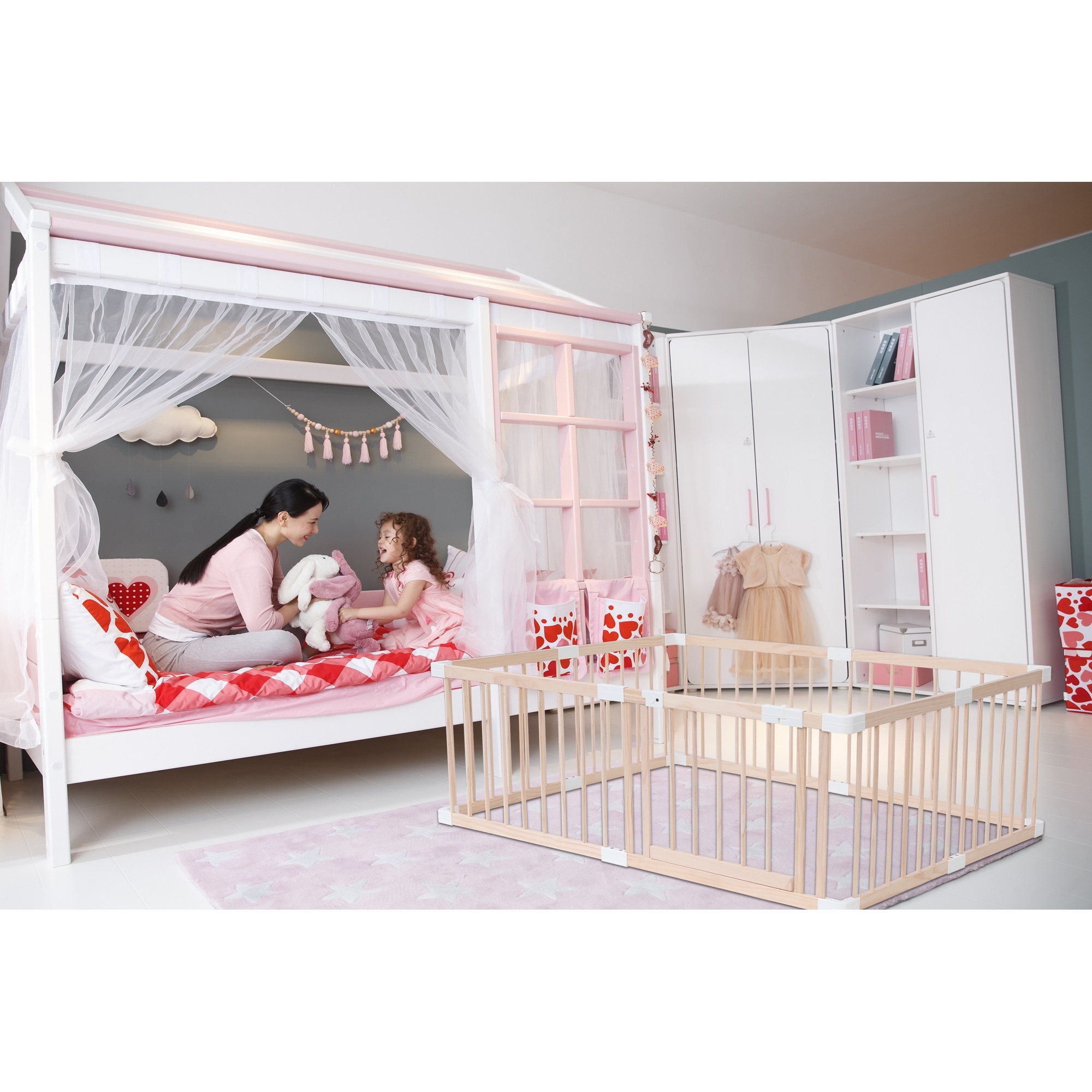 Baby Natural Wooden Saftey Playpen in White On Sale Bed Bath Beyond 39050699
