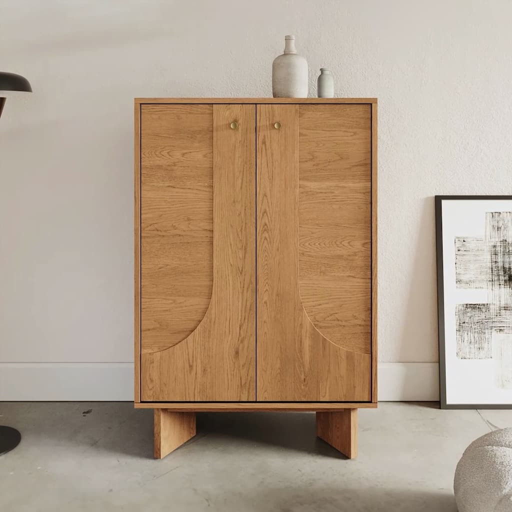 Studio London Zahra 2 Door USA Oak Wooden Accent Cabinet Storage