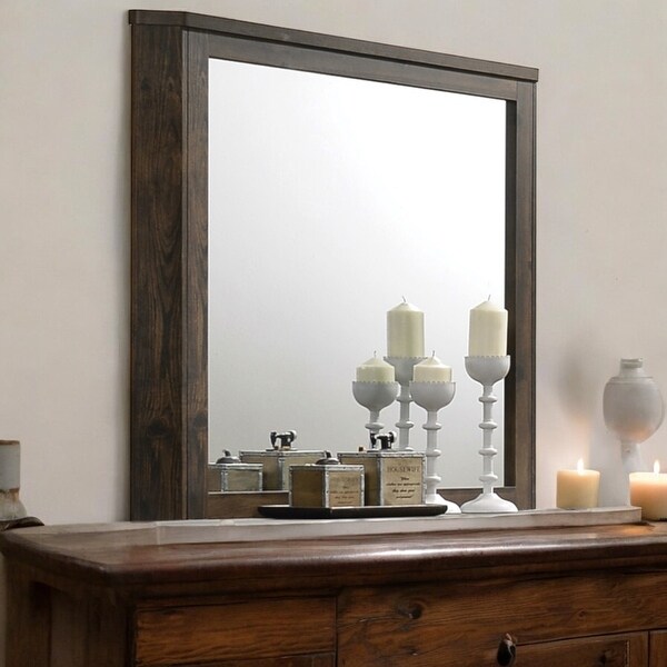 Elettra Rustic Walnut Finish Mirror - Bed Bath & Beyond Elettra Rustic Walnut Finish Mirror - Bed Bath & Beyond