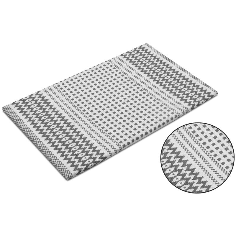 Woven Cotton Anti Fatigue Cushioned Kitchen | Doormat | Bathroom 18" x 30" Mats With Foam Backing Anti Slip - 18''x30''