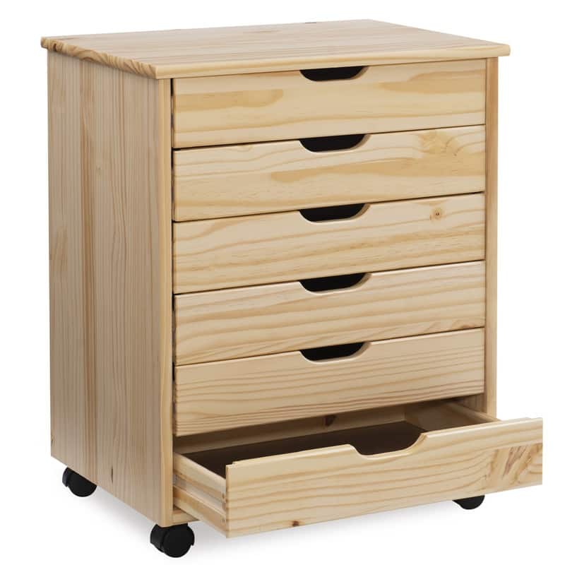 Bridgton 6-drawer Wide Rolling Storage Chest Cart