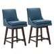 preview thumbnail 136 of 216, Luca Counter Height Swivel Barstool Set of 2 - Blue-Faux Leather - Counter Height