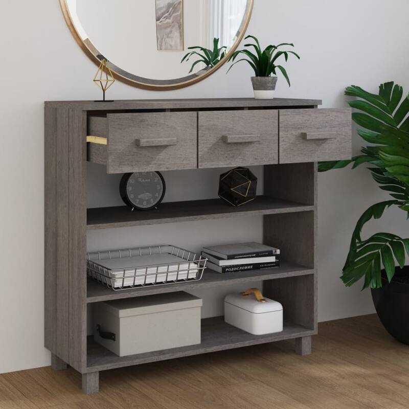 vidaXL Console Table Entryway Table Narrow Side Table HAMAR Solid Wood Pine - 35.4" x 13.8" x 35.4"