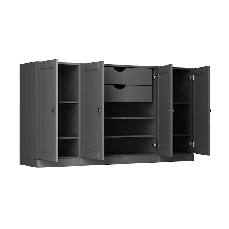 Palace Imports 100% Solid Wood 65" Sideboard with Shaker Doors, 2-Drawers & Adjustable Shelves