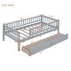 preview thumbnail 3 of 7, Twin Size Daybed Wood Bed with Two Drawers, Gray