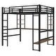 preview thumbnail 8 of 7, Full Size Loft Metal & MDF Bed with Long Desk and Shelves