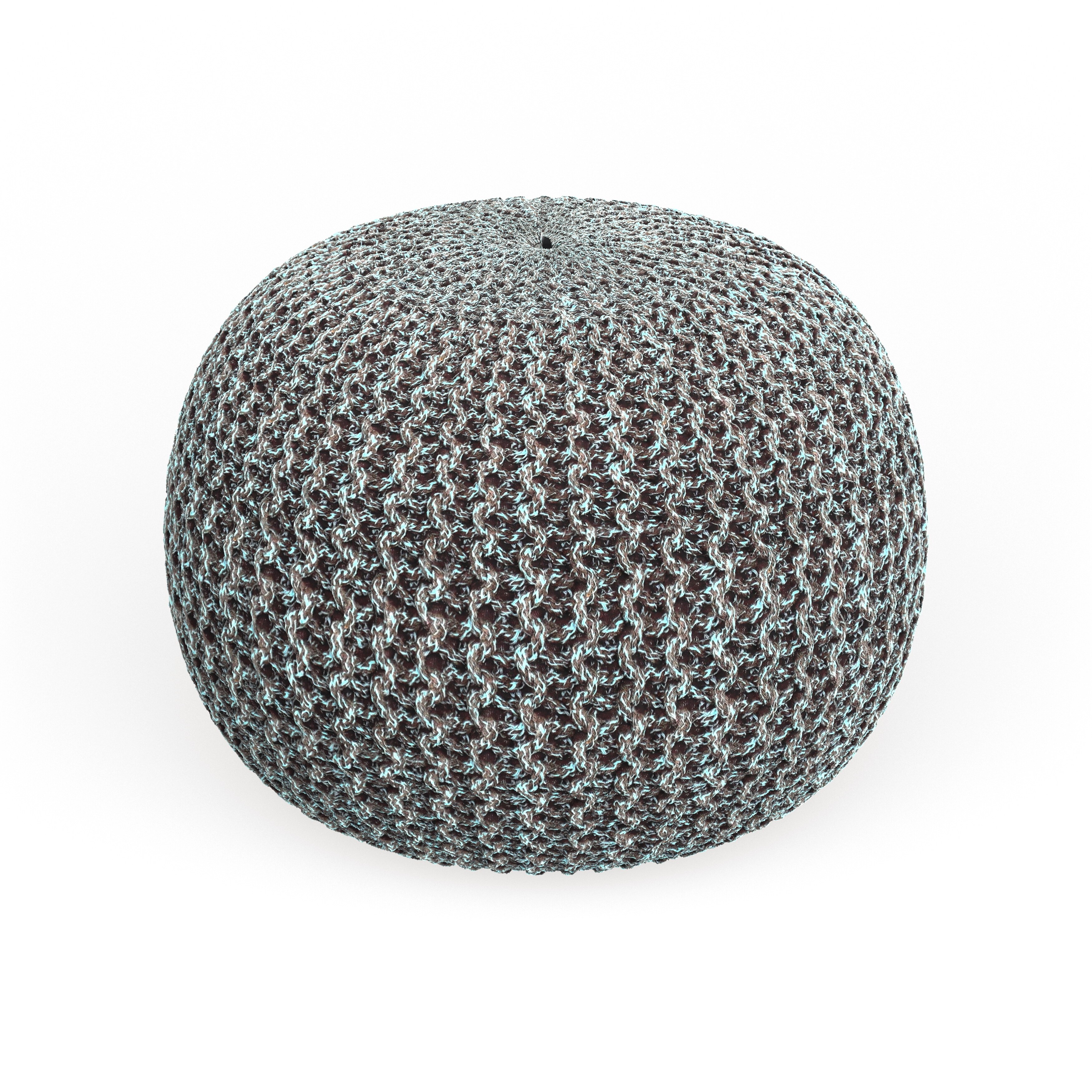 Porch & Den Myers Hand-knitted Cotton Pouf. Opens flyout.