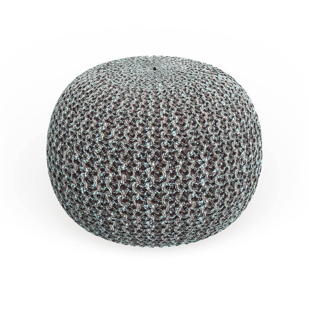 Porch & Den Myers Hand-knitted Cotton Pouf