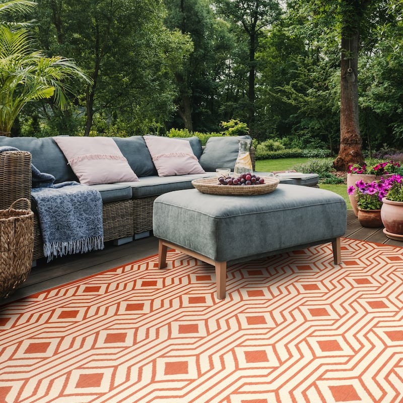 SAFAVIEH Courtyard Chong Indoor/ Outdoor Waterproof Patio Backyard Rug