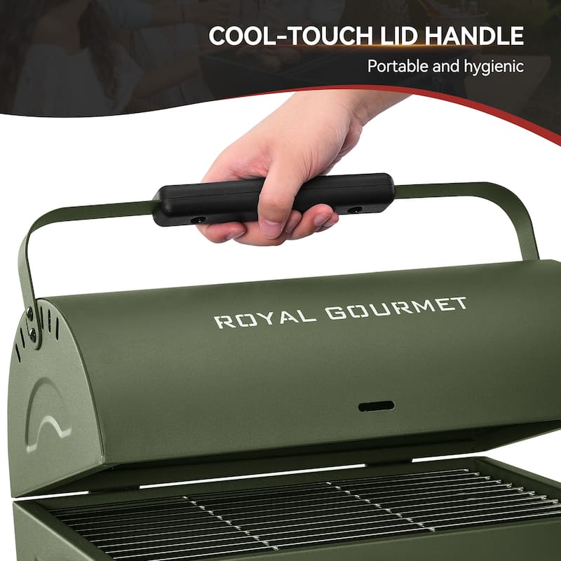 Royal Gourmet CC1015L Portable Charcoal Grill with Four Air Vents