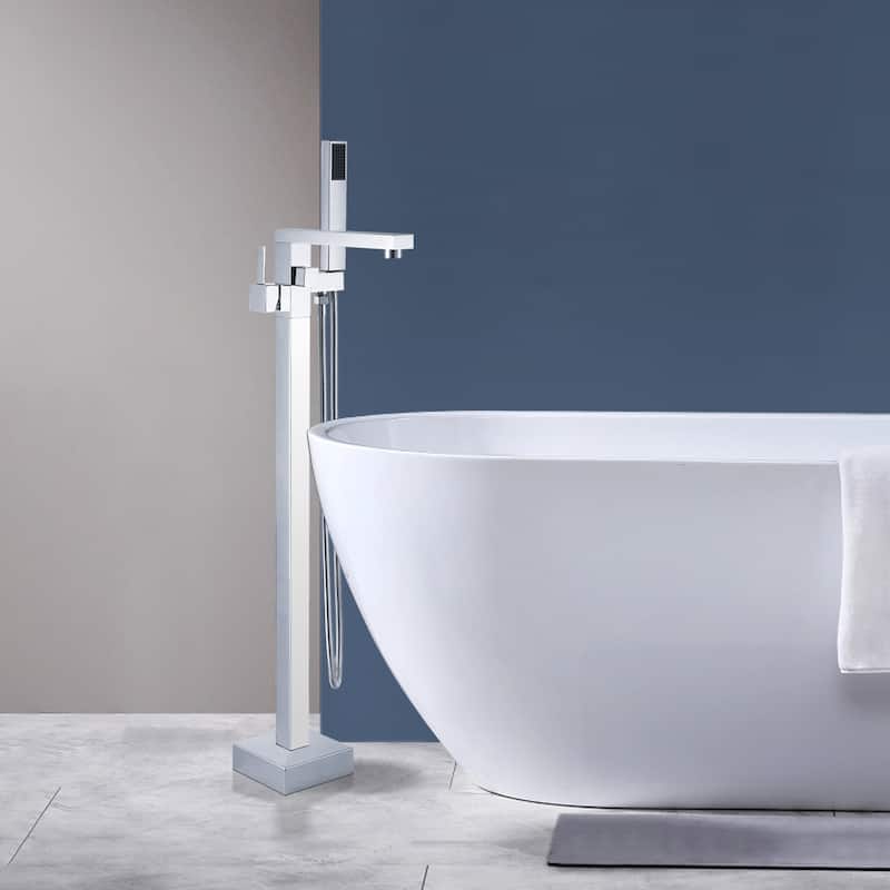 Topcraft Floor Mounted Bathtub Filler with Handheld Showerhead
