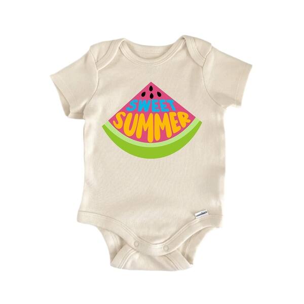 slide 2 of 6, Sweet Summer - Baby Boy Girl Clothes Infant Bodysuit Funny Cute Blue - 0-3M