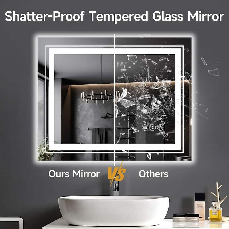 40x24 Inch Frameless LED Bathroom Mirror,Smart Mirror