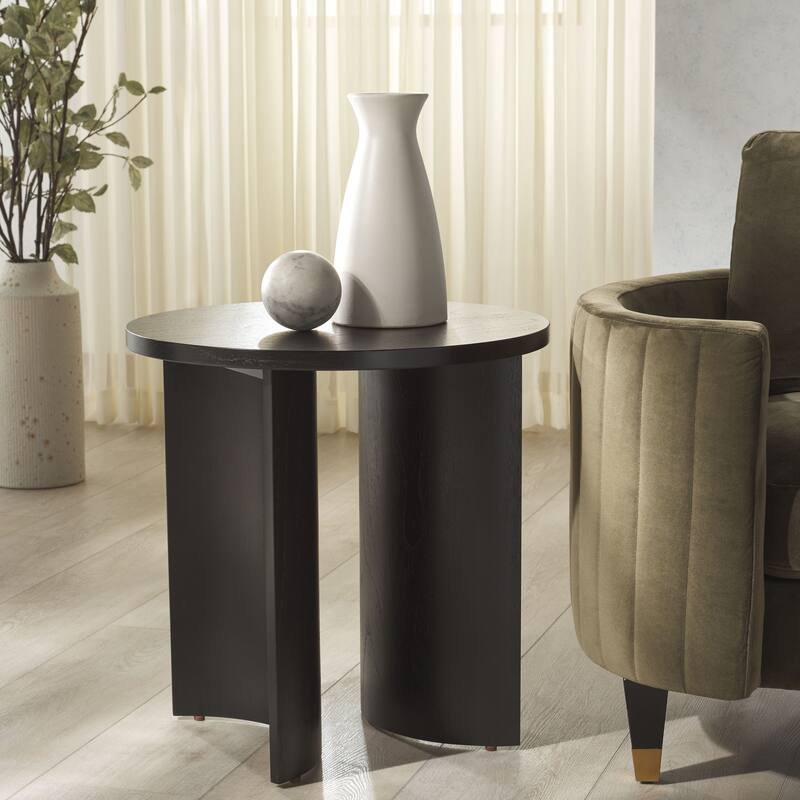 SAFAVIEH Couture Audriella Round Top Accent Table - 22"W x 22"D x 22"H - Black