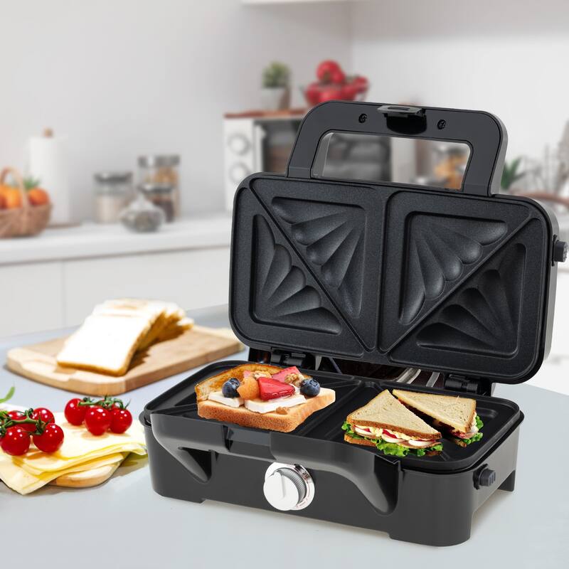 Costway 3 in 1 Waffle Iron Panini Press Grill and Sandwich Maker Set - See Details