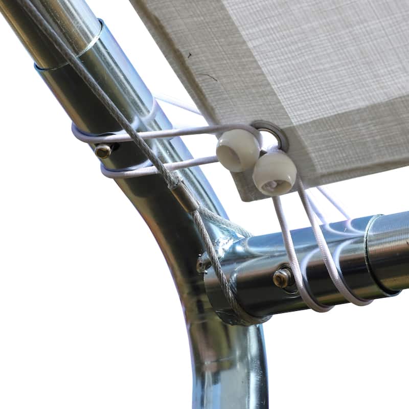 Large Outdoor Carport with Galvanized Steel Frame and White PE Canopy Ground Stakes - 9.6' L x 19.5' W x 8.5' H