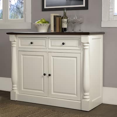 Crosley Shelby White Buffet - 47.75"L x 19"W x 36.25"H
