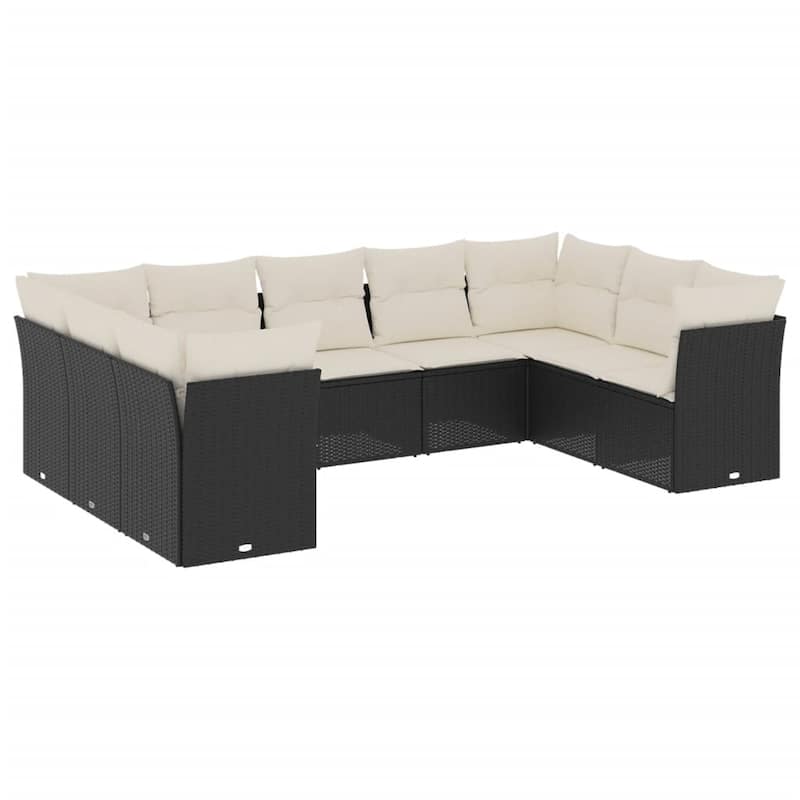 vidaXL Garden Sofa Set Black