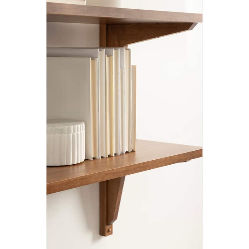 Kate and Laurel Meridien Mid-Century Wall Shelves