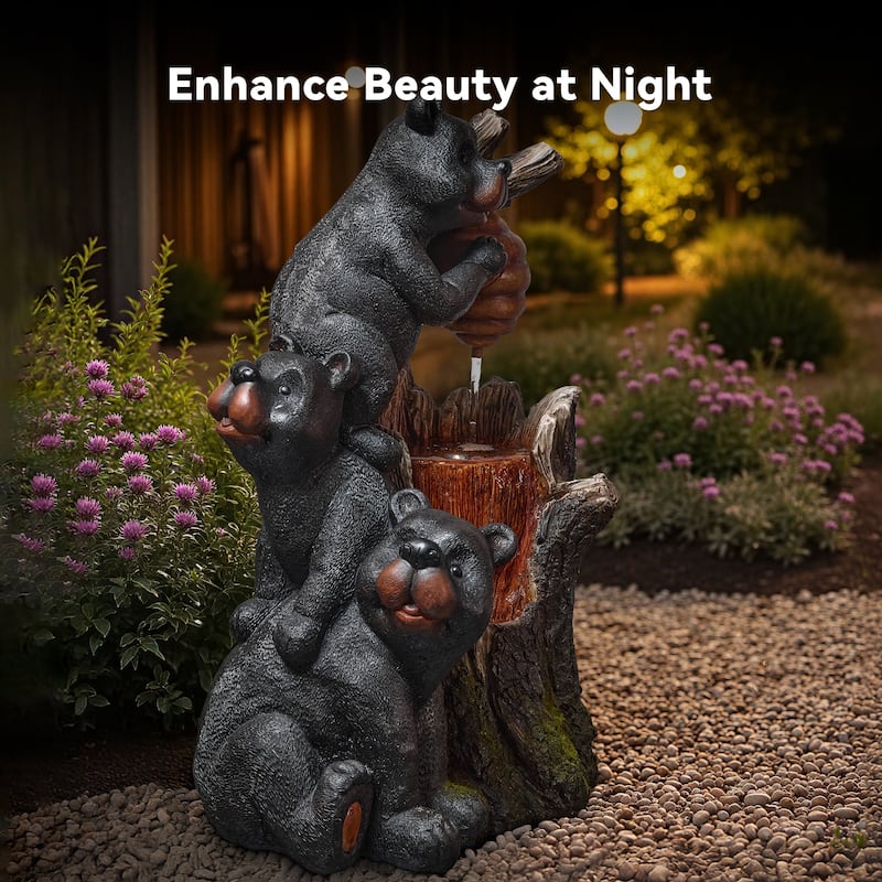 Black Bear Design Garden Decor Cascading Weather Resistant Fountain Water Fountain