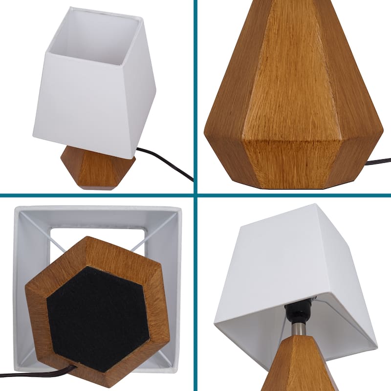 Catalina Geometric Table Lamp - Wood