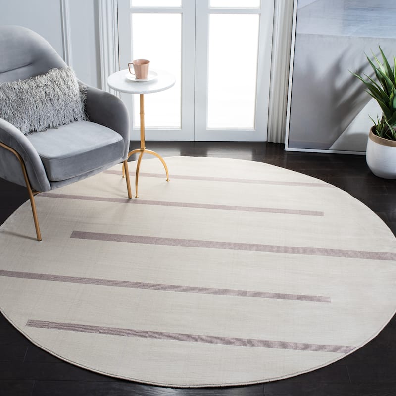 SAFAVIEH Orwell Naoma Mid-Century Modern Rug - 6'7" Round - Ivory/Pink