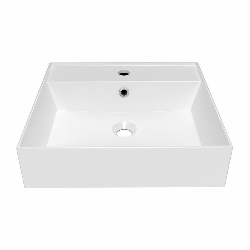 Whitehaus B-AG51-1H 20-1/8" Rectangular Vitreous China Wall Mounted