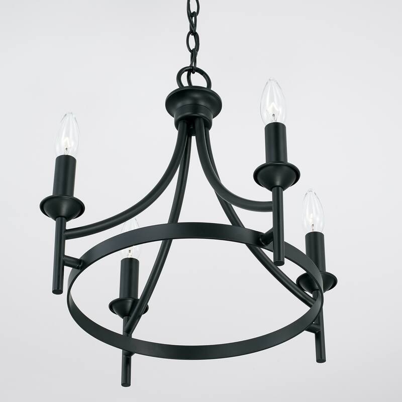 Peyton 4-light Matte Black Dual Mount Semi-Flush/ Pendant