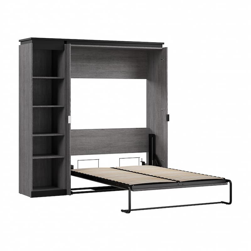 Orion Full Murphy Bed with Shelves (81W) by Bestar